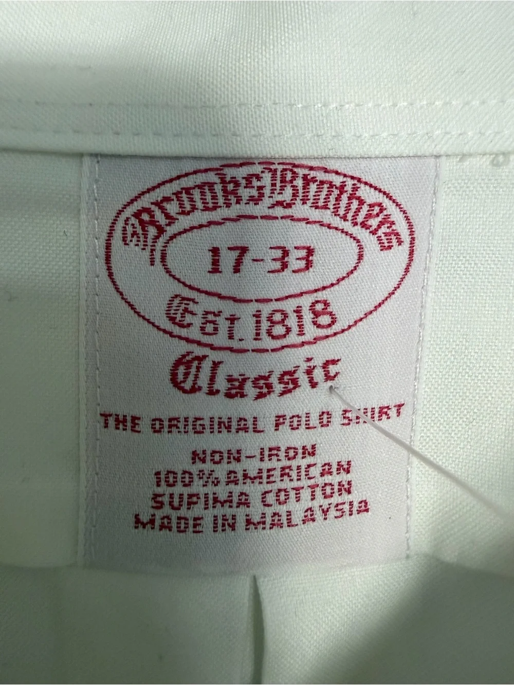 Brooks Brothers White Button-Down Classic Friday Shirt Supima Cottom